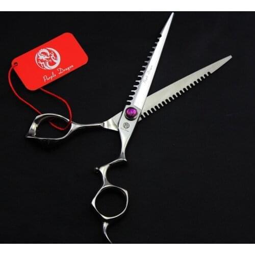 633# 7'' Brand Purple Dragon TOP GRADE Hairdressing Scissor 440C Professional Cats Dogs Pets Cutting Scissors Animal Hair Shears