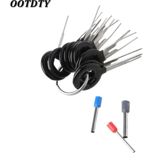 OOTDTY 11 Pcs Auto Car Plug Circuit Board Wire Harness Terminal Extraction Pick Connector Crimp Pin Back Needle Remove Tool