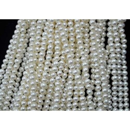 Wholesale 4mm white genuine fresh water cultured pearl string