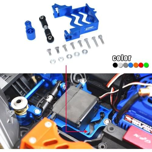 Metal Aluminum alloy Servo base + stainless steel steering rod + 25T servo arm for TRAXXAS 1/10 MAXX Monster TRUCK 89076-4