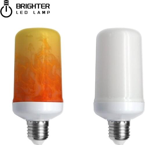 LED Flame Effect Light Bulb E27 3 Modes Flickering Emulation Home Garden Lamp Christmas Halloween Decor Light Flame Bulbs Lights