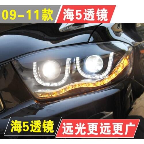 Tuning cars Headlight For Toyota Highlander 2009 Headlights LED DRL Running lights Bi-Xenon Beam Fog lights angel eyes Auto