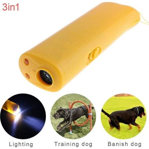 Pet Dog Repeller Anti Barking Stop Bark Training Device Trainer LED Ultrasonic 3 in 1 Anti Barking Ultrasonic Without Battery