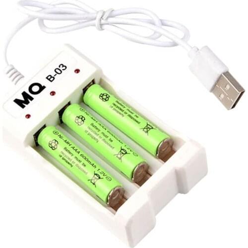 Universal USB Output 3Slots Battery Charger Rechargeable Fast Charging Adapter Batteries Charger for AA/AAA Battery