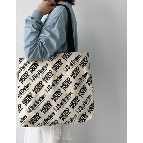 Large Capacity Canvas Shoulder Bags for Women 2020 Letter Printed Thicken Cotton Cloth Shopping Bag Eco Ladies Hand Bags Tote