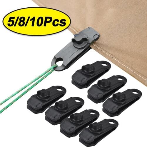 5/8 Pcs Tarpaulin Clip Tent Clips Buckle Outdoor Camping Tool Durable Awning Tent Accessories Hook Windproof Rope Barb Clip