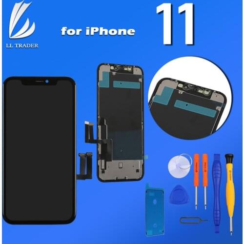 6.1'' LCD Display for iPhone 11 Screen Replacement Full Assembly Touch Digitizer 3D Touch Free Tools Camera Holder No Dead Pixel