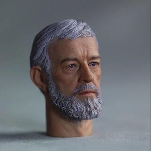 1/6 Obi- Wan Head Sculpt Alec Guinness Head Carving For 12" Male Action Figure Body