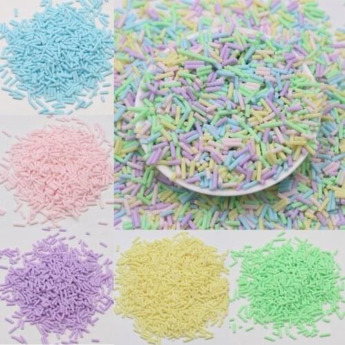 100g/Lot Macaron Series Soft Clay Candy Sprinkles Gracile Cylindrical for Cake Decoration DIY CraftsAccessories