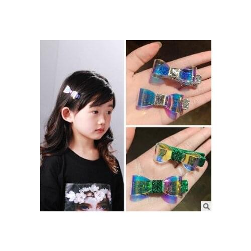 120pcs/lot DIY Dream Color ABS Hair Clips Cartoon Large/Small Bowknot Side Hair Claws Hair Care Styling Accessories Tools HA638