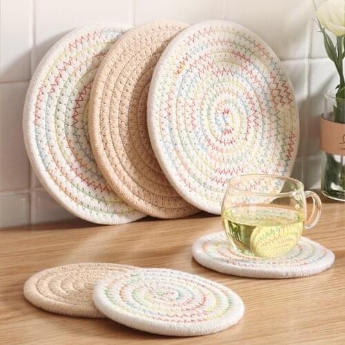 2pcs Thickened table mat heat insulation mat household anti scalding heat-resistant bowl plate mat Japanese meal pot tools