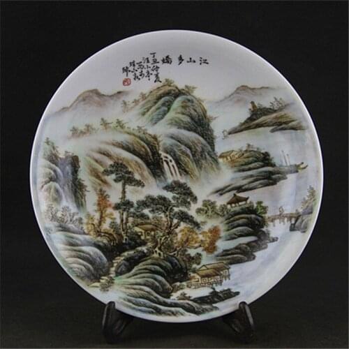 6 Antique Republic porcelain plate,pastel Landscape plate,handmade crafts,collection / Adornment,Home Decorations,Free shipping