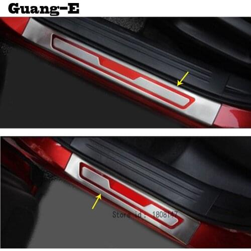 Car Sticker Pedal Door Scuff Plate Cover Outside Threshold Trim Frame External For Mazda CX-5 CX5 2nd Gen 2017 2018 2019 2020