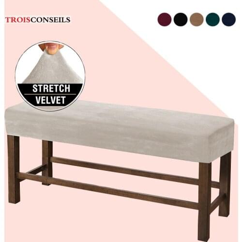Velvet Stretch Piano Chair Cover Elastic All-inclusive Bench Covers Slipcover Seat Protector for Living Room Kitchen Bedroom