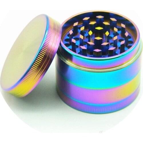50mm Colourful 4-layers Metal Zinc Alloy Tobacco Grinder Spice Grinder Herb Grinder Rainbow Metal Spice Crusher 40mm