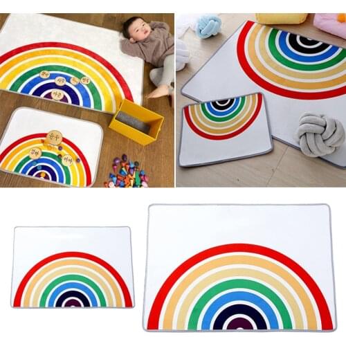 Home Rainbow Pattern Mat Pad Bathroom Floor Shower Rug Non-slip Carpet