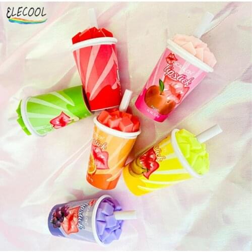 ELECOOL Lip Balm Lip Gloss Fruit Flavour Hydrating Lip Glaze Moisturizing Lipstick Sweet Taste Embellish Makeup Cosmetics Tools