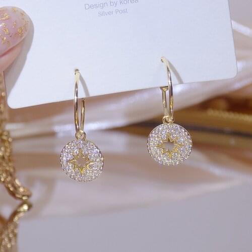 Elegant Exquisite Micro Inlaid CZ Round Women Earring AAA Cubic Zirconia Charm Korean Stud Earrings Wedding Jewelry Pendant Gift
