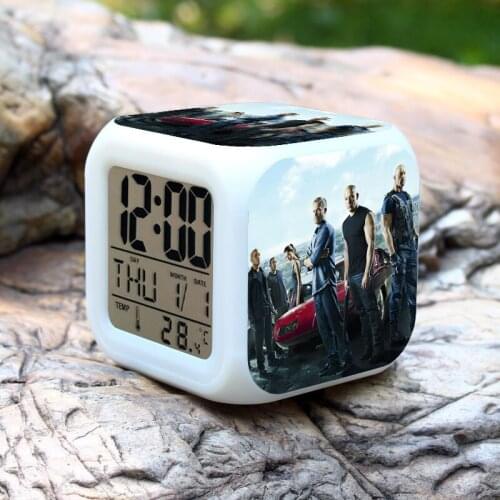 Hot Fast Furious wekker digital Alarm clock led clock wake up Creative Kids Alarm Clock light reveil table reloj despertador