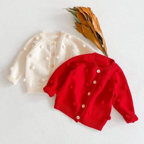 Spring Autumn New Baby Girls Coat Baby Sweater Toddler Knit Cardigans Newborn Knitwear Long-sleeve Cotton Baby Jacket Tops
