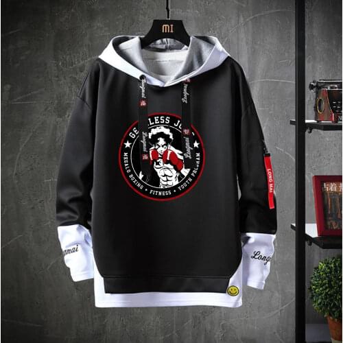 Anime MEGALOBOX Hooded Cartoon Costume Unisex Casual Fake Two-Piece Sweatshirt jacket Teenagers Hoodies coat