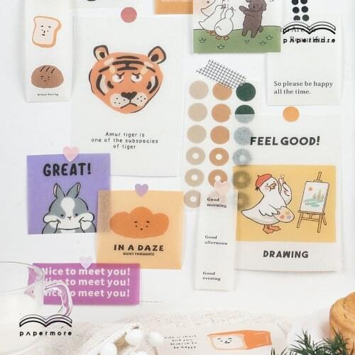 Beautiful Market Series Decorative Stickers Scrapbooking Stick Label Diary Album stationery ins animals Stickers