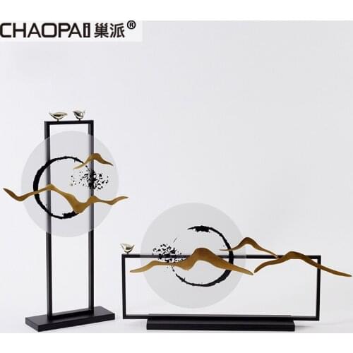 New Chinese style metal geese acrylic decoration creative interior furniture decoration supplies post modern porch crafts