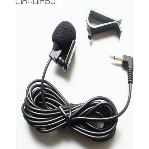 Linhuipad 2.5mm Mono Microphone Assembly Mic Receiver External Hand-Free Mic for Car SUV Radio Bluetooth GPS DVD lengthen Cable