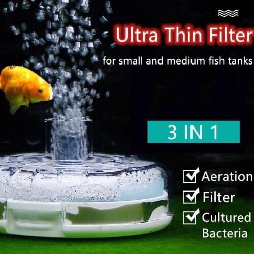 Mini Aquarium Filtration 3 IN 1 Small Ultra Thin Filter for Fish Tank Aerator Aquarium Accessories