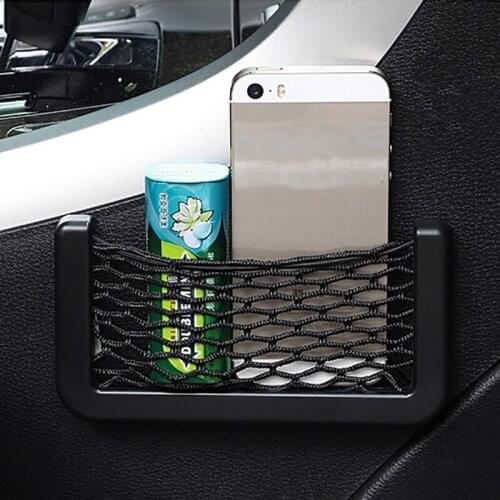 Multi-function Vehicle Mobile Phone Storage Mesh Bag Vehicle Storage Accessories Storage Bag Storage Compartment Sundries Box