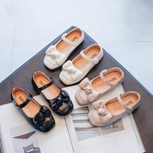 Fashion Bow Little Girl Dance Princess Leather Baby Shoes For ChildrenS School Shoes For Kids Dress Flats Shoes 1 2 3 8 12 Year