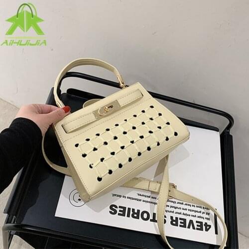 Fashion Hollow Women Shoulder Bags Luxurious Designer Solid Color Messenger Bag 2021 New High Quality Pu Leather Women Handbag
