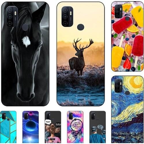 Fashion Bumper Cute Case For OPPO A32 2020 Case For OPPO A53 2020 A53S 4G Soft Silicone Cat Horse Flower Cover Back Shell