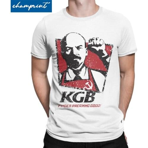 Men KGB Vladimir Lenin T Shirt USSR Russia Communism Marxism Socialism Cotton Clothes Vintage Round Collar Tees Gift T-Shirt