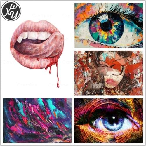 Abstract Diamond Painting Kit Oil Diamond Painting Mouth Diamond Art Ancient Mayan Full Diamond Embroidery DIY Cross Stitch Kit