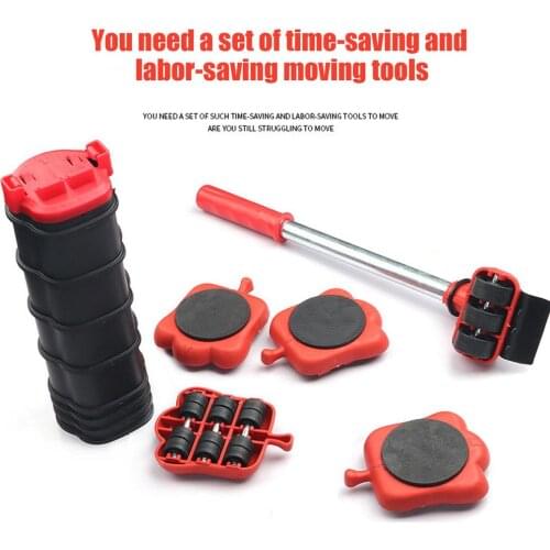 13-piece Set Furniture Moving Set Roller Slider With Lifting Lever & Extension Heavy Stuffs Transport Mover Tool Easily Carrier