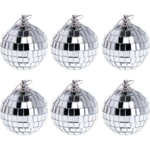 Set Of 6Pcs Mirror Glass Ball Disco Lighting Kit For Home Stage Club Dance Party