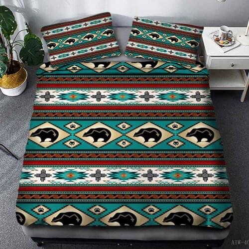 Jigsaw puzzle 3d bear Bedding set polyester Duvet Cover Bed Set Single Twin queen king size home textile