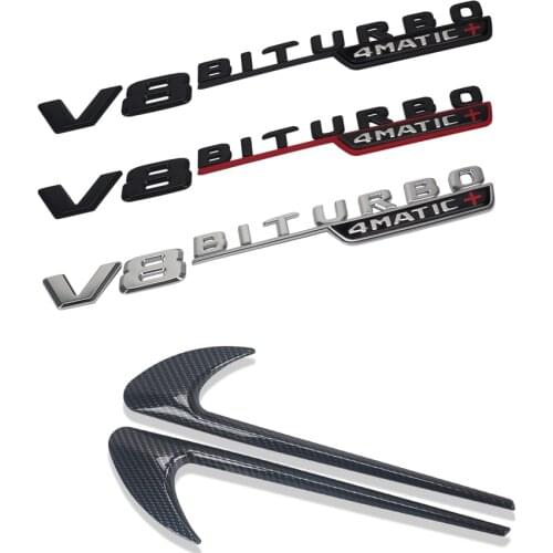 2pcs V8 BITURBO Car Side Sticker For Mercedes Benz V8 BITURBO 4MATIC W212 W211 W210 W205 W204 W202 CLA CLS V8 BITURBO Sticker
