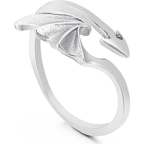 New Arrow Wing Stainless Steel Ring Demon Wing Feather Titanium Steel Couple Hand Decoration