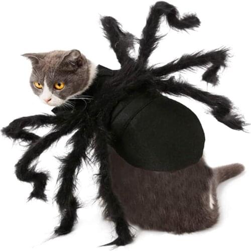 Halloween Dog Cat Clothes Pet Spider Clothing Puppy Cats Horror Simulation Plush Spiders Transformation Cosplay Party Dresses Up