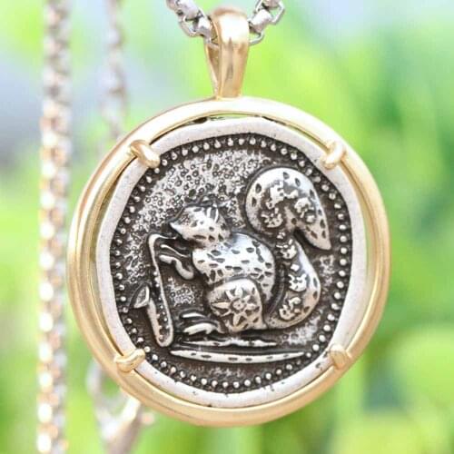 Vintage Men Forest Moose and Squirrel Animal Inspired Pendant Squirrel necklaces