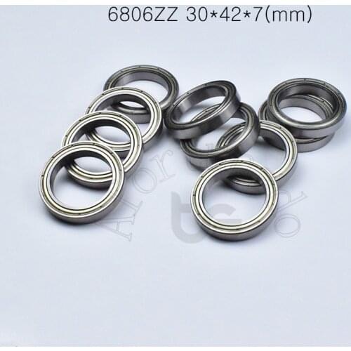 6806ZZ 30*42*7(mm) 1piece bearing ABEC-5 6806 6806ZZ chrome steel metal sealed bearing Thin wall bearings