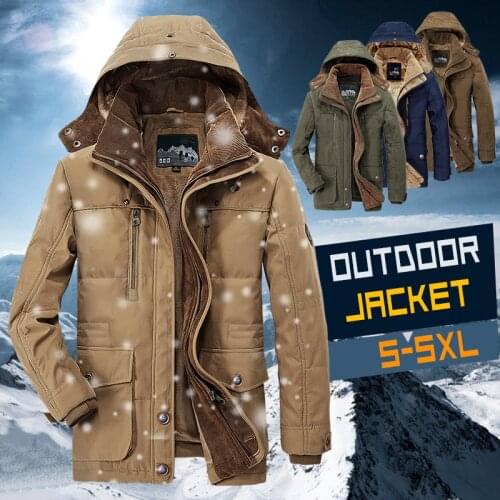 Fleece Lined Winter Coats Men 2021 Brand New Casual Long Jacket Mens Windbreaker Warm Thick Overcoat Plus Size Parka Coats