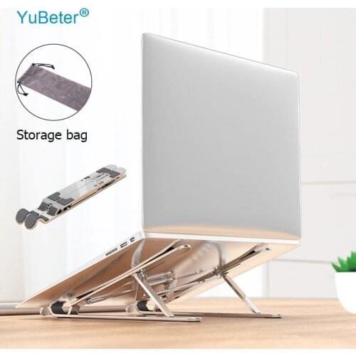 YuBeter Foldable Laptop Stand Aluminium Alloy Non-Slip PC Notebook Holder Portable Adjustable Tablet Cooling Bracket for MacBook