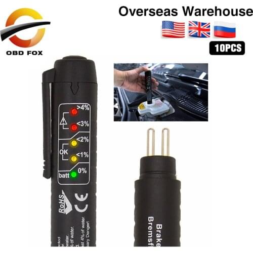 Brake Fluid Tester pen Auto Automotive Testing Tool for DOT3/DOT4 Brake fluid test 5 LED Car Vehicle 10pcs/lot