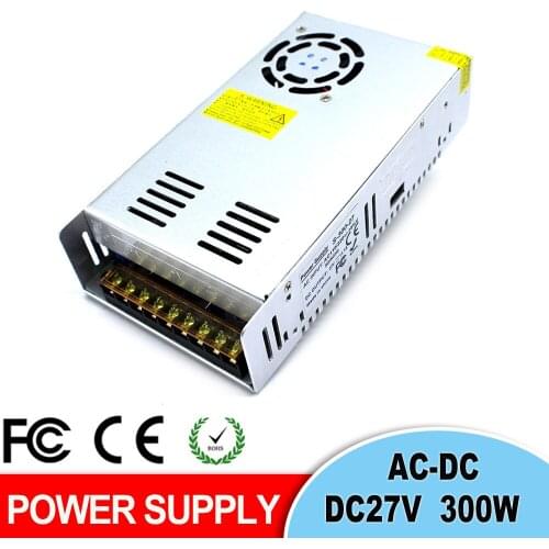 Universal DC 27V 11.1A 300W Switching Power Supply Source Adapter Transformer 110V 220V AC to DC27V For CNC CCTV Motor Stepper
