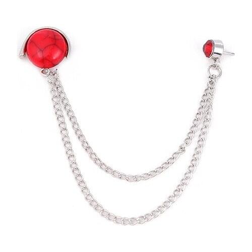 Vintage Heart Shaped Crystal Brooch Clock Rhinestone Tassel Chain Corsage Suit Shirt Collar Pins Badge Jewelry Accessories