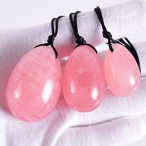 Yoni Egg Natural Rose Quartz Massage Set Drill Crystal Ball Mineral Kegel Exercise Pelvic Floor Muscle Vaginal Ben Wa Health Car