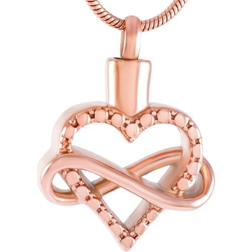 Infinity Heart Funeral Urn Necklace New Arrive Stainless Steel Cremation Urn Pendant Necklace Ashes Memorial Jewelry for Women